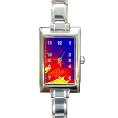 Colorful Pattern Rectangle Italian Charm Watch by Valentinaart