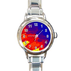 Colorful Pattern Round Italian Charm Watch by Valentinaart