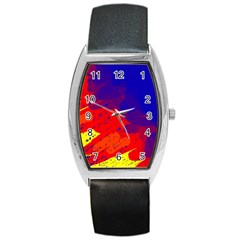 Colorful Pattern Barrel Style Metal Watch