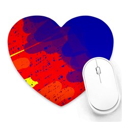 Colorful Pattern Heart Mousepads