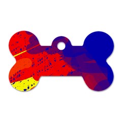 Colorful Pattern Dog Tag Bone (two Sides)