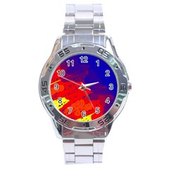 Colorful Pattern Stainless Steel Analogue Watch