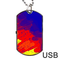 Colorful Pattern Dog Tag Usb Flash (one Side)