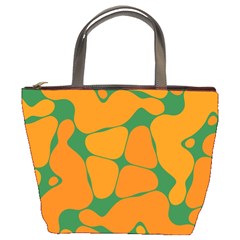 Orange Shapes                                                                                        	bucket Bag