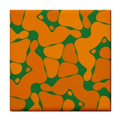 Orange Shapes                                                                                        			tile Coaster by LalyLauraFLM