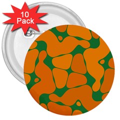 Orange Shapes                                                                                        			3  Button (10 Pack)