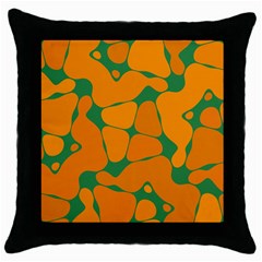 Orange Shapes                                                                                        			throw Pillow Case (black) by LalyLauraFLM