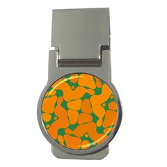 Orange Shapes                                                                                        			money Clip (round)