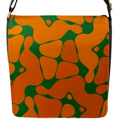 Orange Shapes                                                                                        			flap Closure Messenger Bag (s)