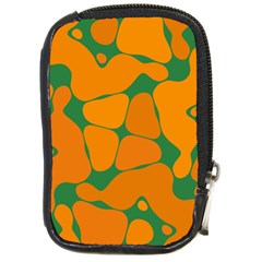 Orange Shapes                                                                                        			compact Camera Leather Case