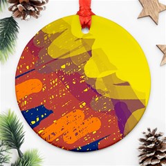 Colorful Abstract Pattern Ornament (round)  by Valentinaart