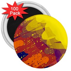 Colorful Abstract Pattern 3  Magnets (100 Pack)