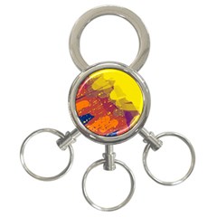 Colorful Abstract Pattern 3-ring Key Chains