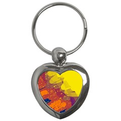 Colorful Abstract Pattern Key Chains (heart) 