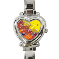 Colorful Abstract Pattern Heart Italian Charm Watch by Valentinaart