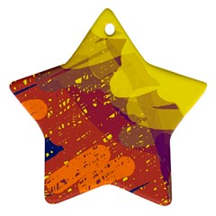 Colorful Abstract Pattern Star Ornament (two Sides) 