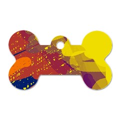 Colorful Abstract Pattern Dog Tag Bone (two Sides)