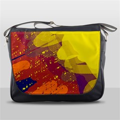 Colorful Abstract Pattern Messenger Bags by Valentinaart