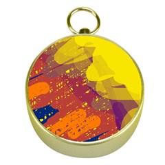 Colorful Abstract Pattern Gold Compasses