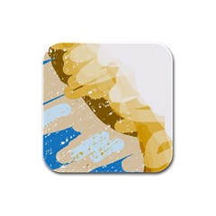 Artistic Pastel Pattern Rubber Square Coaster (4 Pack) 