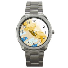 Artistic Pastel Pattern Sport Metal Watch by Valentinaart