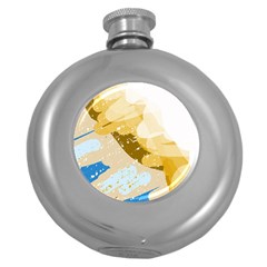 Artistic Pastel Pattern Round Hip Flask (5 Oz) by Valentinaart