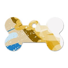 Artistic Pastel Pattern Dog Tag Bone (two Sides)