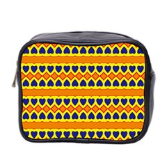 Hearts And Rhombus Pattern                                                                                          Mini Toiletries Bag (two Sides)