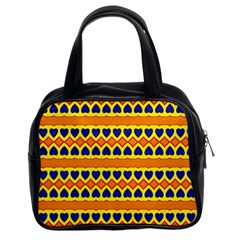 Hearts And Rhombus Pattern                                                                                          Classic Handbag (two Sides)