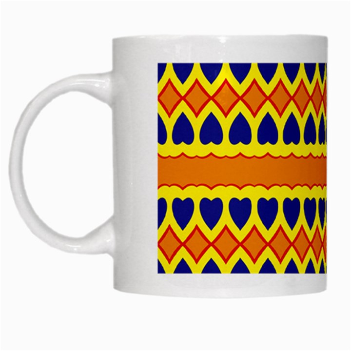 Hearts and rhombus pattern                                                                                          White Mug