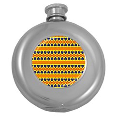 Hearts And Rhombus Pattern                                                                                          			hip Flask (5 Oz) by LalyLauraFLM