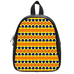 Hearts And Rhombus Pattern                                                                                          			school Bag (small)