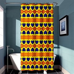 Hearts And Rhombus Pattern                                                                                         	shower Curtain 36  X 72 