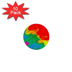 Colorful Abstract Design 1  Mini Buttons (10 Pack) 