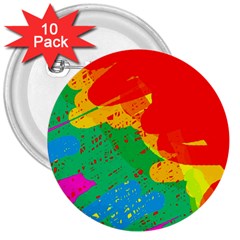 Colorful Abstract Design 3  Buttons (10 Pack) 