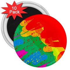 Colorful Abstract Design 3  Magnets (10 Pack) 