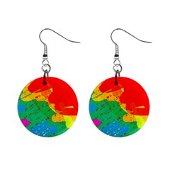 Colorful Abstract Design Mini Button Earrings