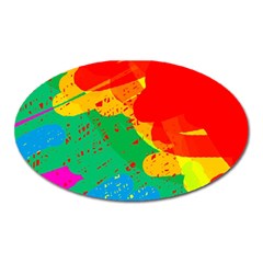 Colorful Abstract Design Oval Magnet by Valentinaart