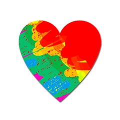 Colorful Abstract Design Heart Magnet by Valentinaart