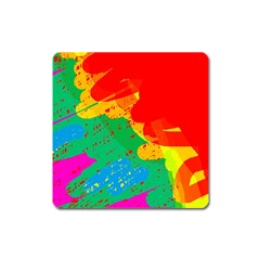 Colorful Abstract Design Square Magnet