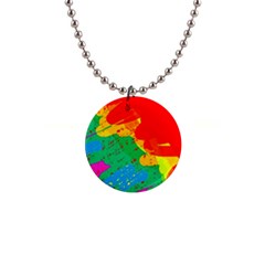 Colorful Abstract Design Button Necklaces by Valentinaart