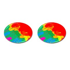 Colorful Abstract Design Cufflinks (oval) by Valentinaart