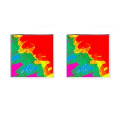 Colorful Abstract Design Cufflinks (square) by Valentinaart