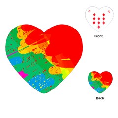 Colorful Abstract Design Playing Cards (heart) 