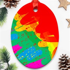 Colorful Abstract Design Oval Ornament (two Sides) by Valentinaart