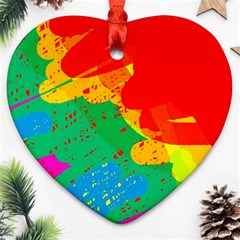 Colorful Abstract Design Heart Ornament (2 Sides)