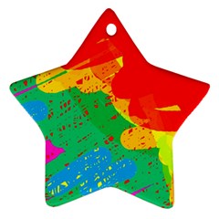 Colorful Abstract Design Star Ornament (two Sides) 