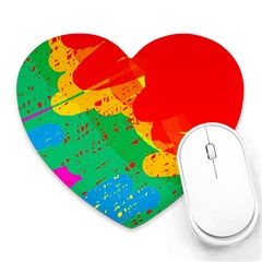 Colorful Abstract Design Heart Mousepads