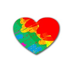 Colorful Abstract Design Heart Coaster (4 Pack) 