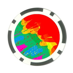 Colorful Abstract Design Poker Chip Card Guards by Valentinaart